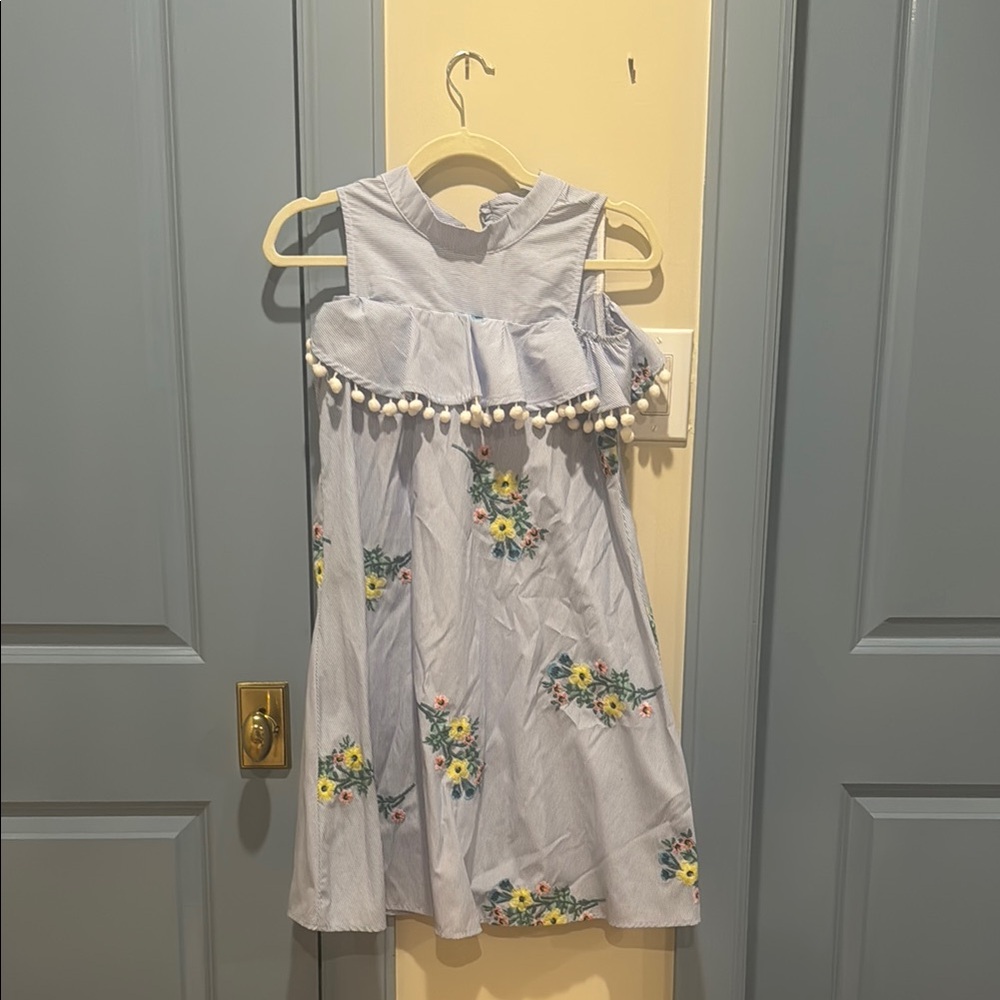 White Ruffled Tiered Cold Shoulder Sundress